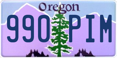 OR license plate 990PIM