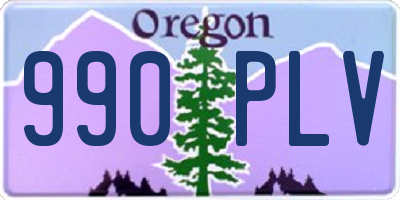 OR license plate 990PLV