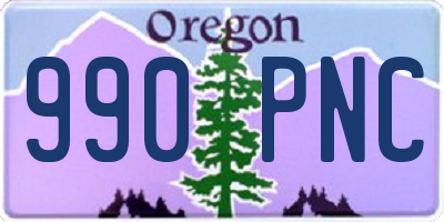 OR license plate 990PNC