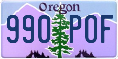 OR license plate 990POF