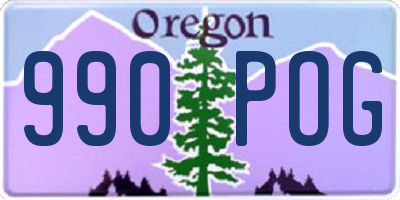 OR license plate 990POG