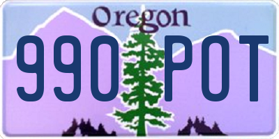 OR license plate 990POT