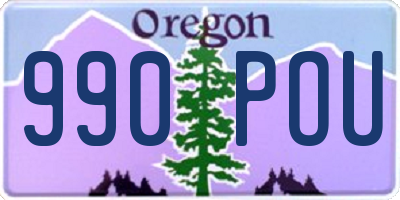 OR license plate 990POU