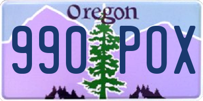 OR license plate 990POX