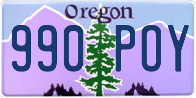 OR license plate 990POY