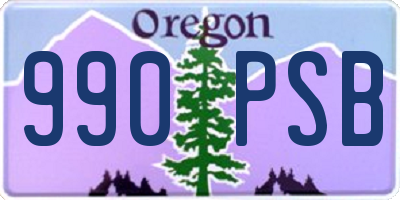OR license plate 990PSB
