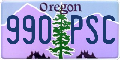 OR license plate 990PSC