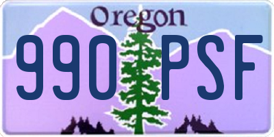 OR license plate 990PSF