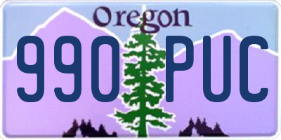 OR license plate 990PUC