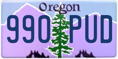 OR license plate 990PUD