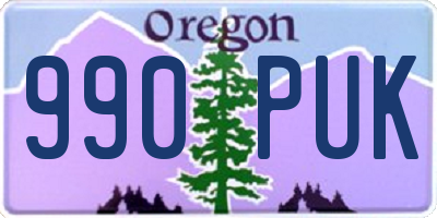 OR license plate 990PUK