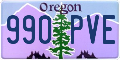 OR license plate 990PVE