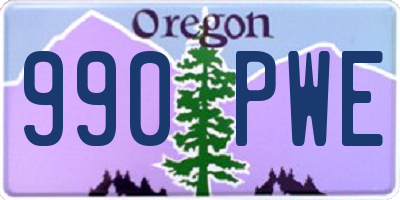 OR license plate 990PWE