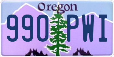 OR license plate 990PWI