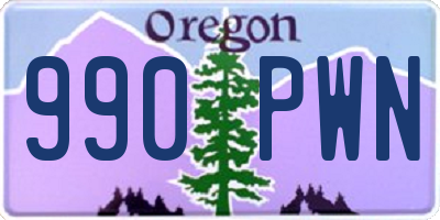 OR license plate 990PWN