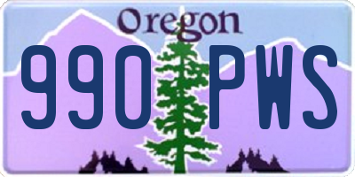 OR license plate 990PWS