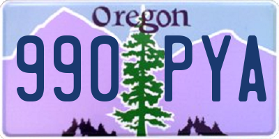 OR license plate 990PYA