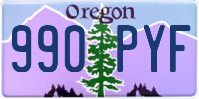 OR license plate 990PYF