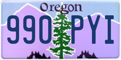 OR license plate 990PYI