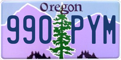 OR license plate 990PYM