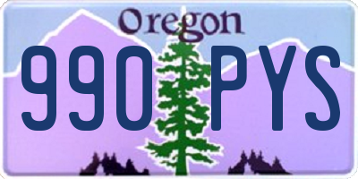 OR license plate 990PYS