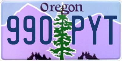 OR license plate 990PYT