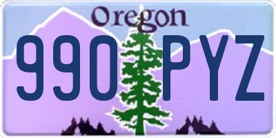 OR license plate 990PYZ