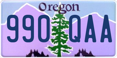 OR license plate 990QAA