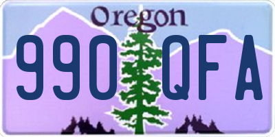 OR license plate 990QFA