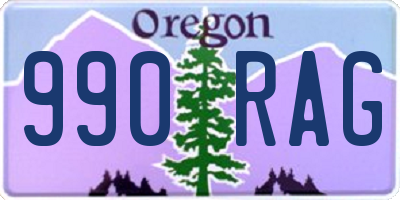 OR license plate 990RAG