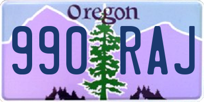 OR license plate 990RAJ