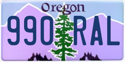 OR license plate 990RAL