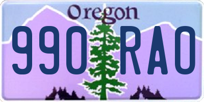 OR license plate 990RAO