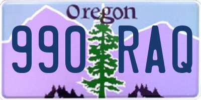 OR license plate 990RAQ