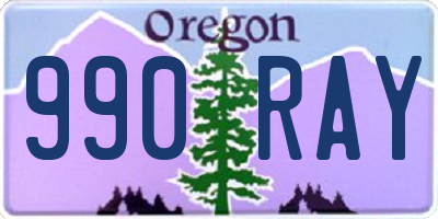 OR license plate 990RAY