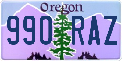 OR license plate 990RAZ