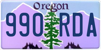 OR license plate 990RDA