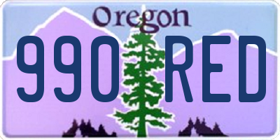 OR license plate 990RED