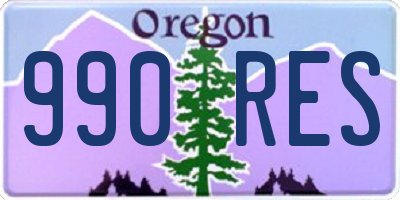 OR license plate 990RES
