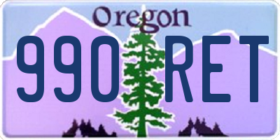 OR license plate 990RET