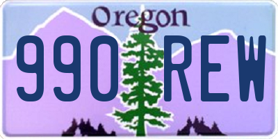 OR license plate 990REW