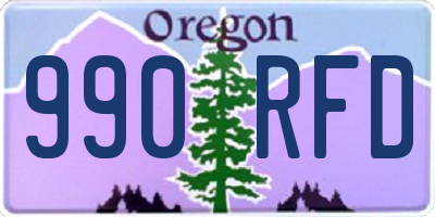 OR license plate 990RFD