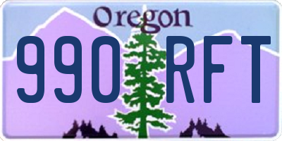 OR license plate 990RFT