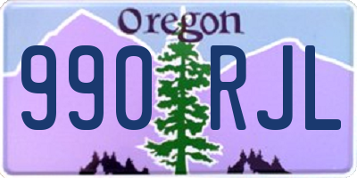 OR license plate 990RJL