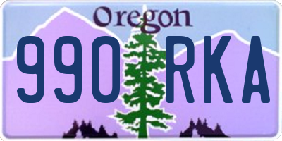 OR license plate 990RKA