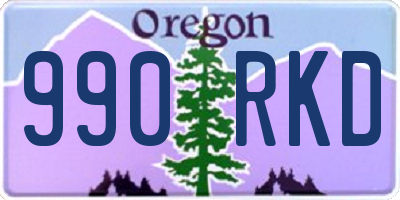 OR license plate 990RKD