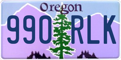OR license plate 990RLK
