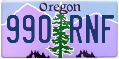 OR license plate 990RNF