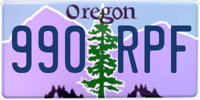 OR license plate 990RPF