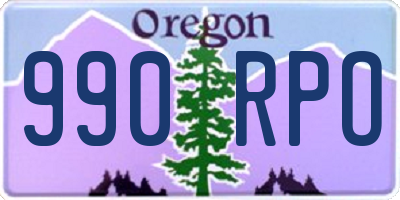 OR license plate 990RPO
